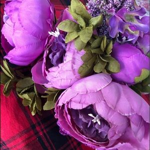 Fake Lavender Silk Peony Bouquet (new)